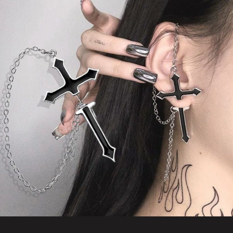 Gothic Cross Earrings