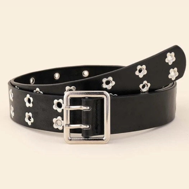 Daisy Leather Grommet Belt