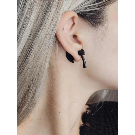 Black axe earrings