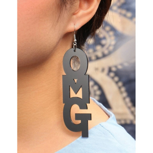 OMG Letter Earrings