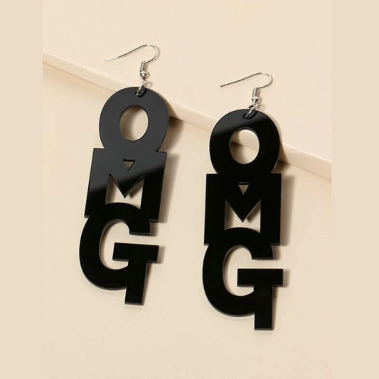 OMG Letter Earrings