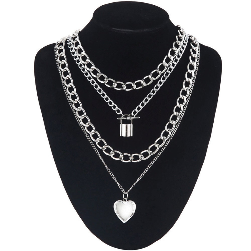 Heart Layered Necklace 4pc