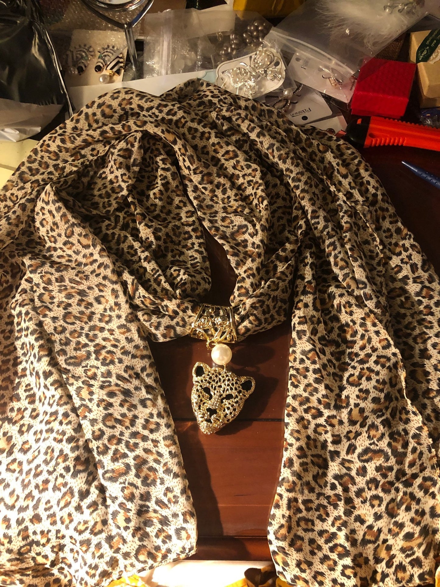 Leopard Head Scarf