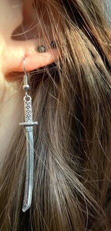 Anime Earrings Punk Sword Samurai