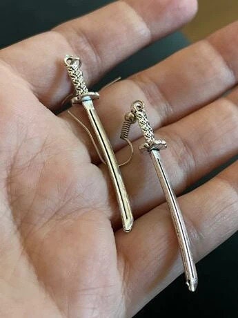 Anime Earrings Punk Sword Samurai