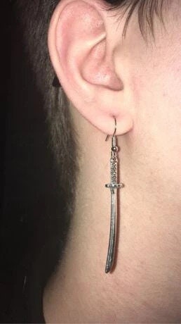 Anime Earrings Punk Sword Samurai