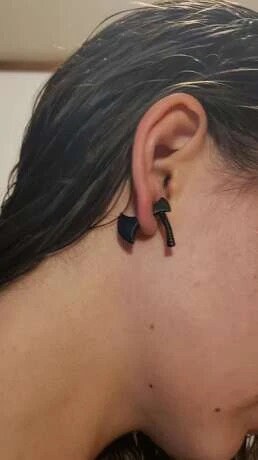 Black axe earrings