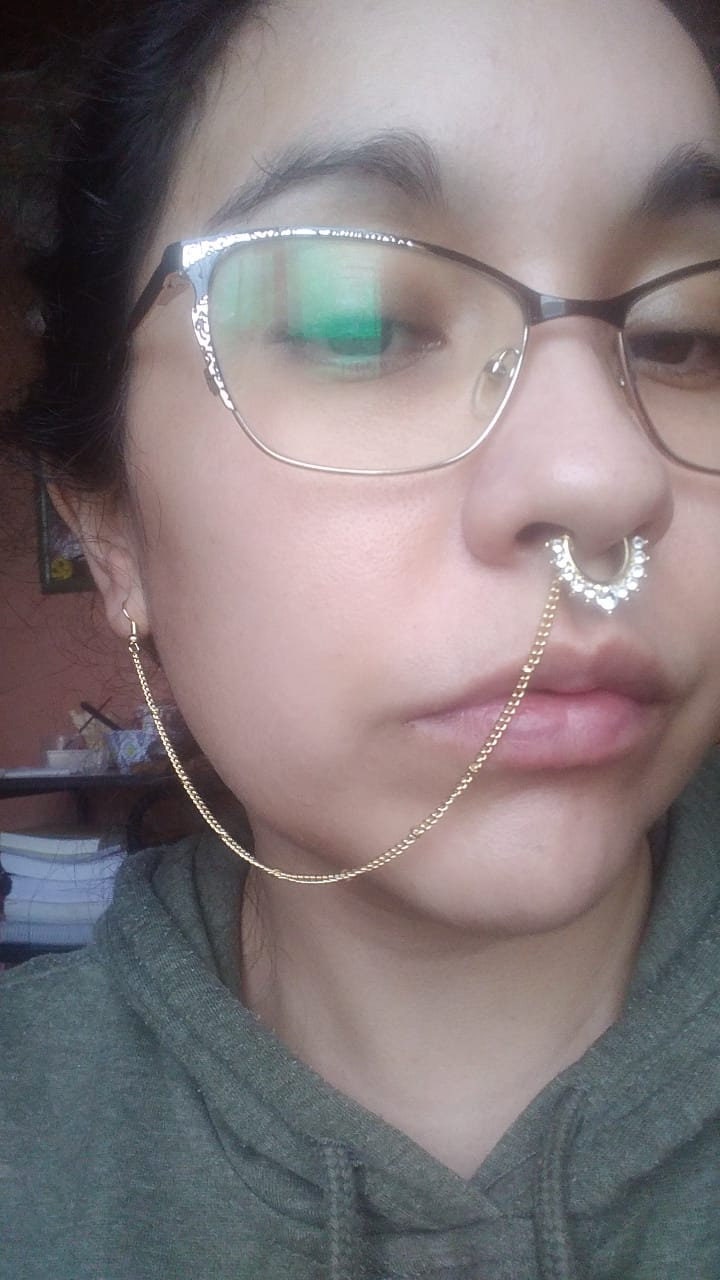 Nose Ring Chain Earring