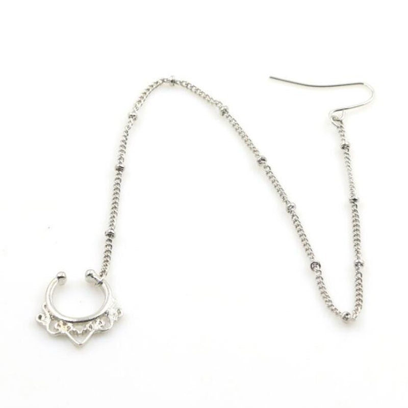 Nose Ring Chain Earring