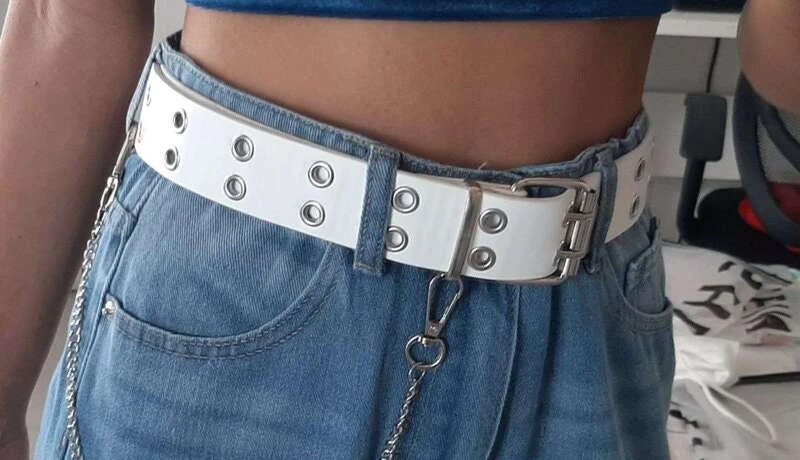 White Grommet Belt