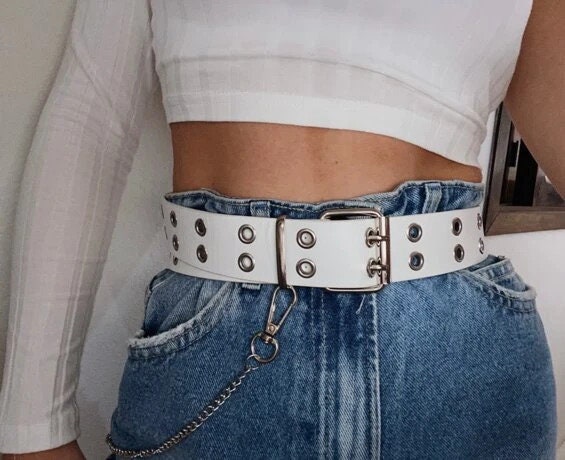 White Grommet Belt