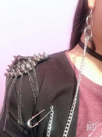 Safety Pin Decor Long Chain Earring