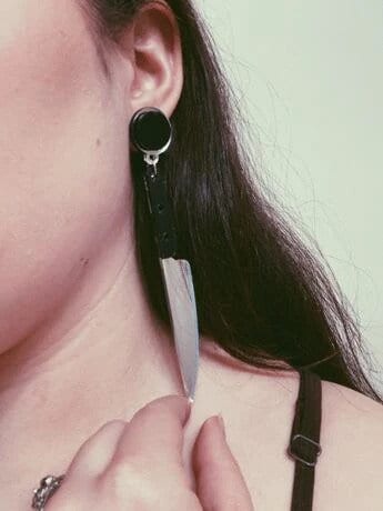 Gothic Punk Knife Earrings