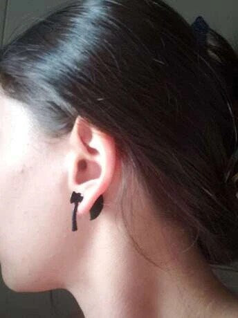 Black axe earrings