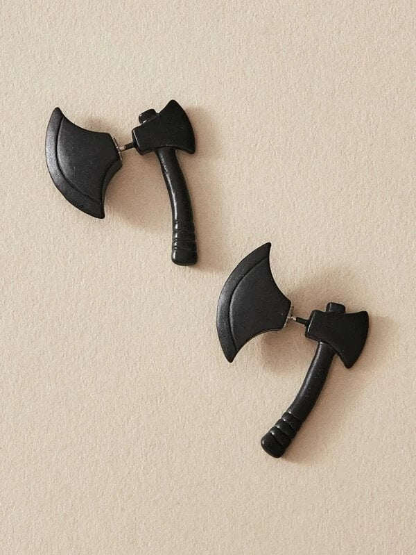 Black axe earrings