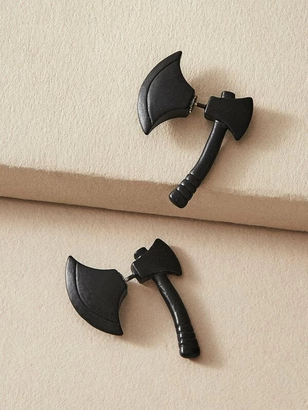 Black axe earrings