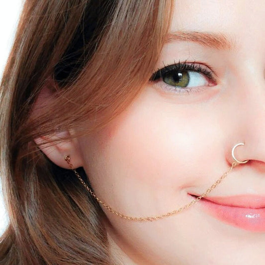 Nose Ring Earrings Chain