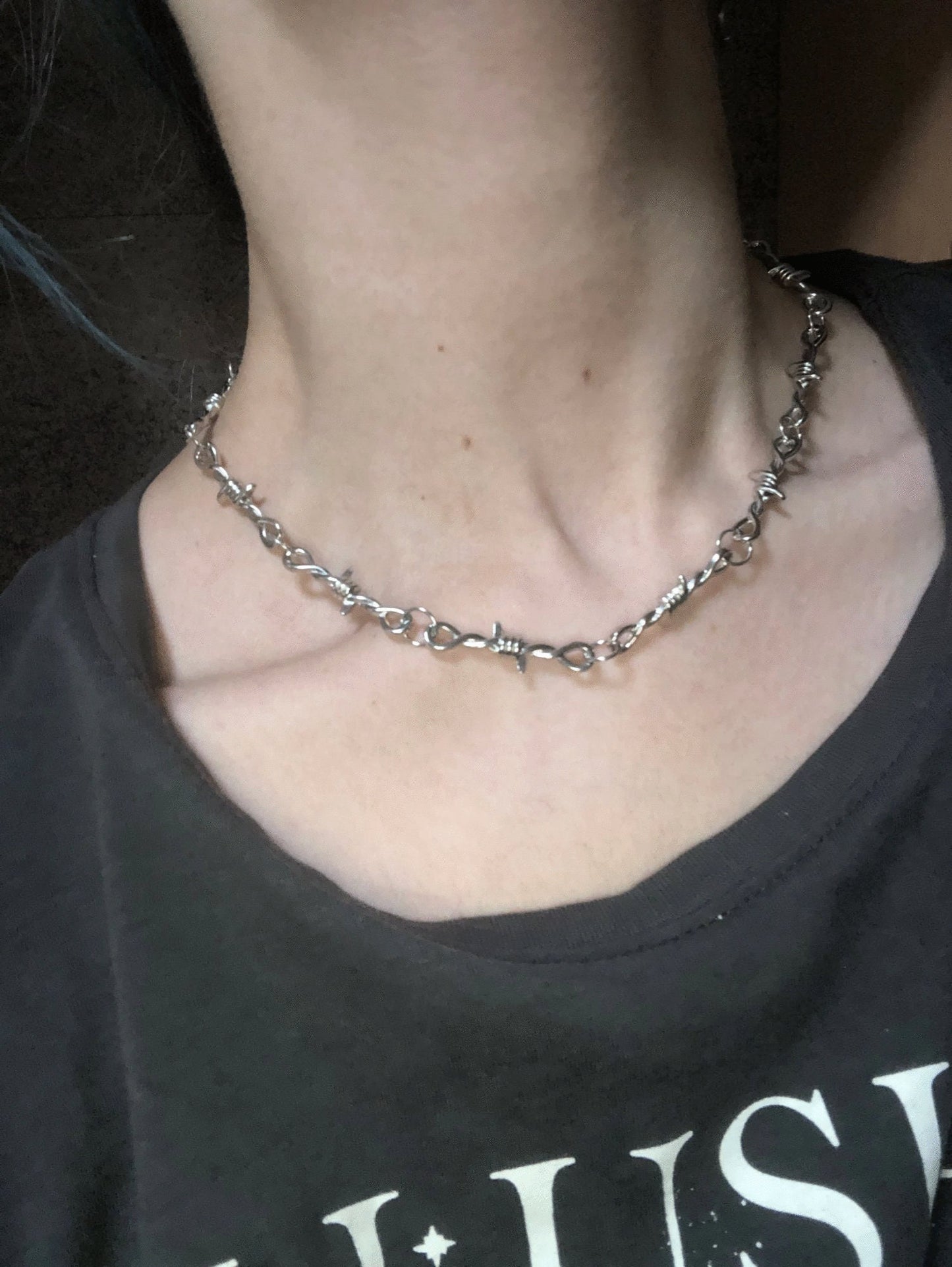 Barbed Wire Necklace Spike