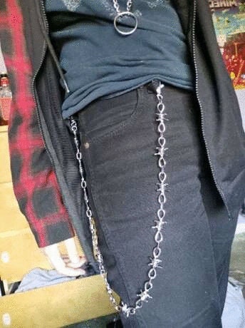 Men Barbed Wire Chain Waist Body - Thorn Necklace Gothic - SVG - Jean Belt - Wallet Men Women - Spike Jewelry - Punk - Anime