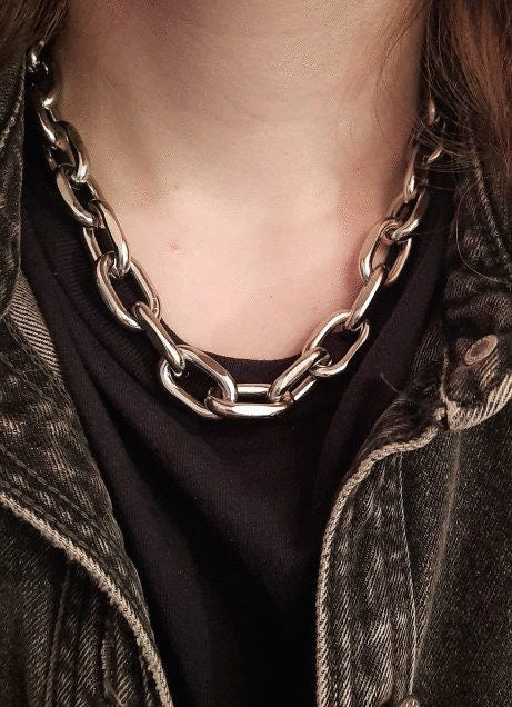 Chain Choker Chunky Necklace