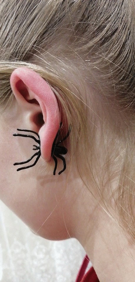 Black Halloween Spider Earrings