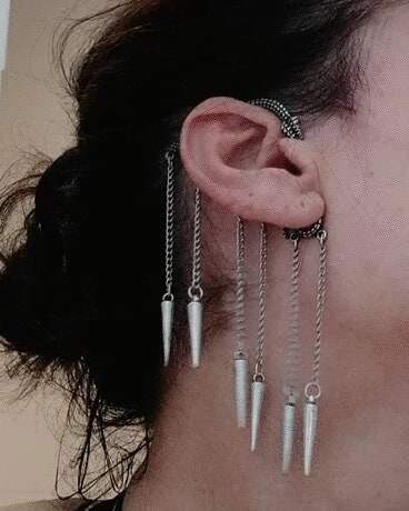 Anime Dagger Chain Ear Cuff