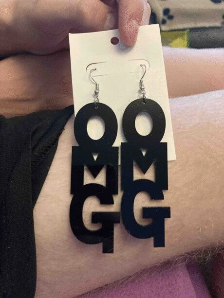 OMG Letter Earrings