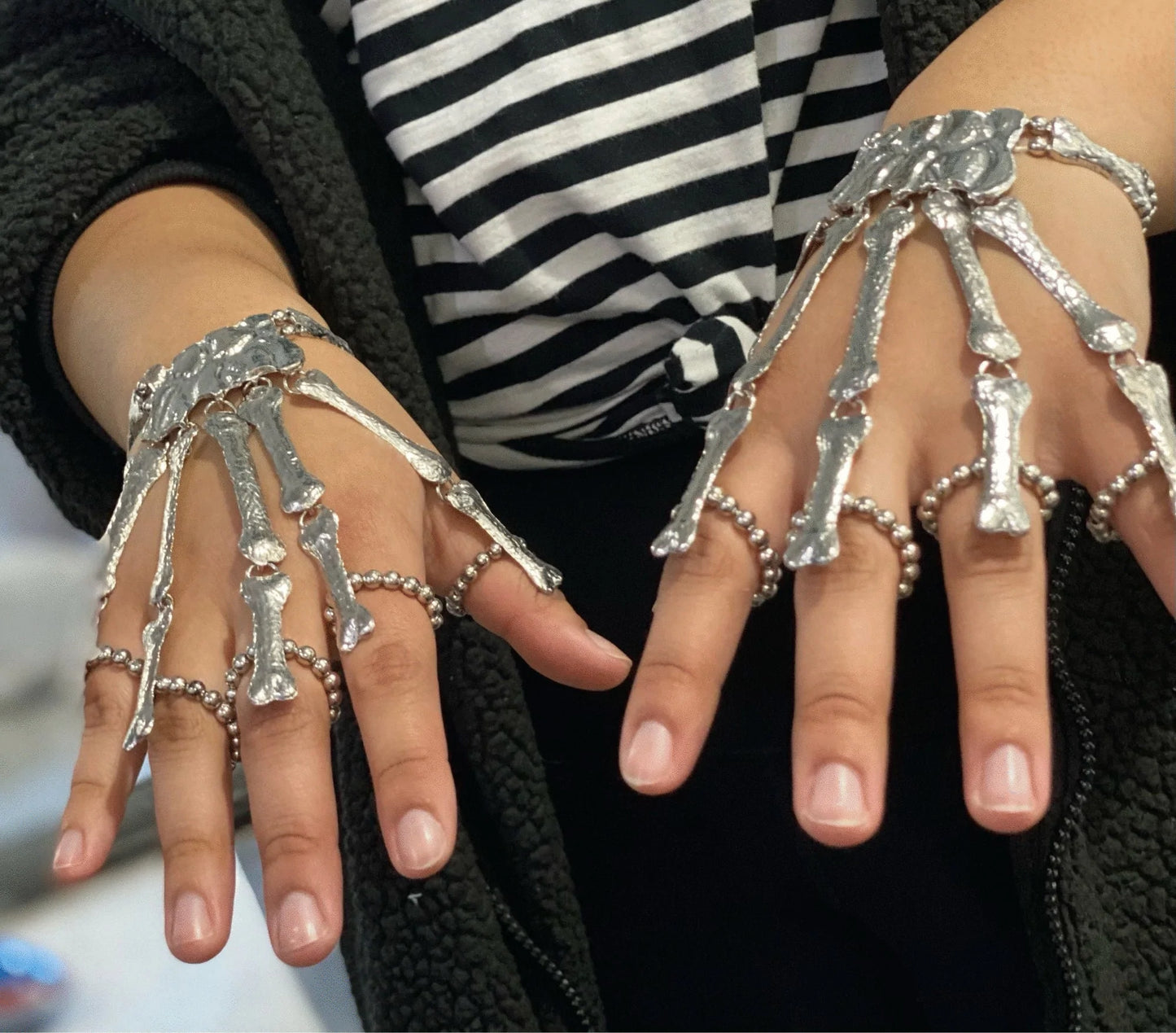 Gothic Skull Bracelet Hand Bone Bangles