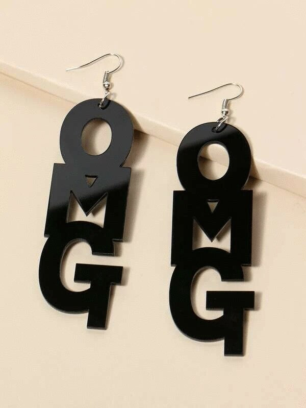 OMG Letter Earrings