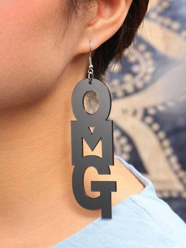 OMG Letter Earrings