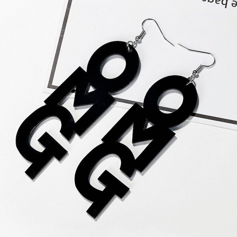 OMG Letter Earrings