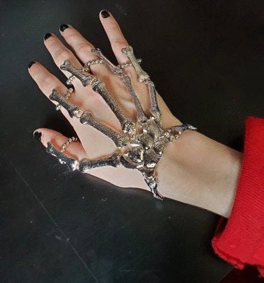 Gothic Skull Bracelet Hand Bone Bangles