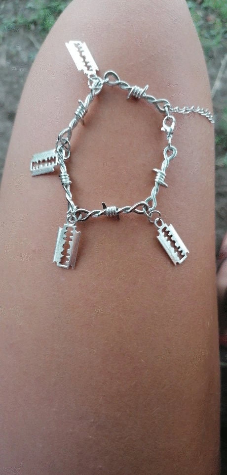 Razor Blade Barbed Wire Bracelet