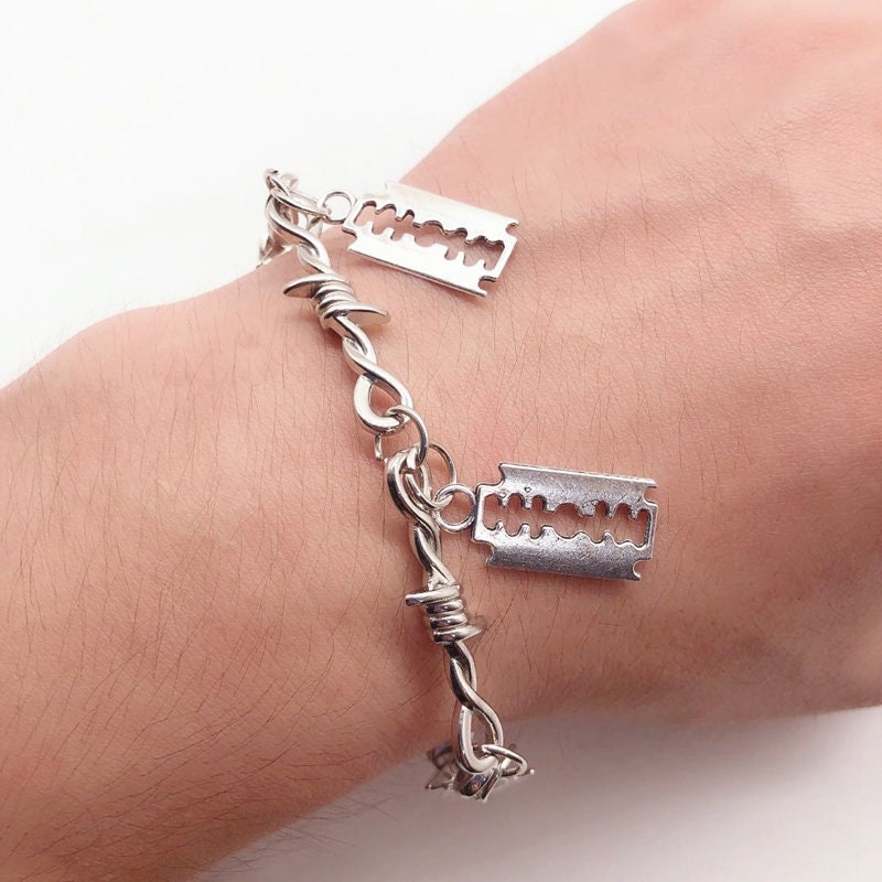 Razor Blade Barbed Wire Bracelet