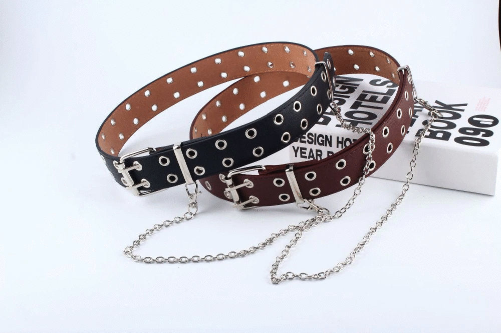 Leather Grommet Belt