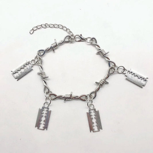 Razor Blade Barbed Wire Bracelet