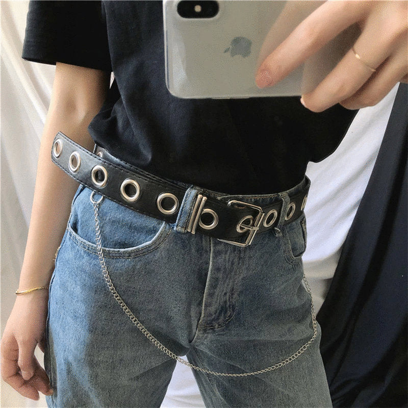 Leather Grommet Belt