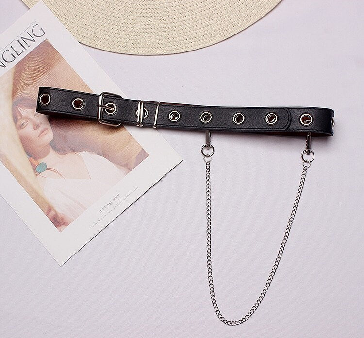 Leather Grommet Belt