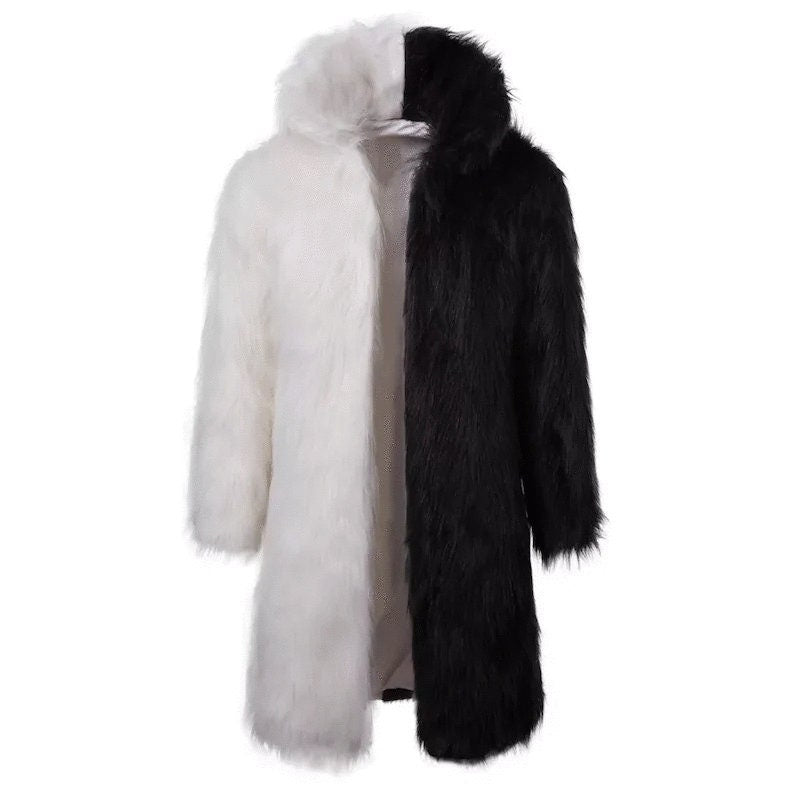 Fur Jacket Black White