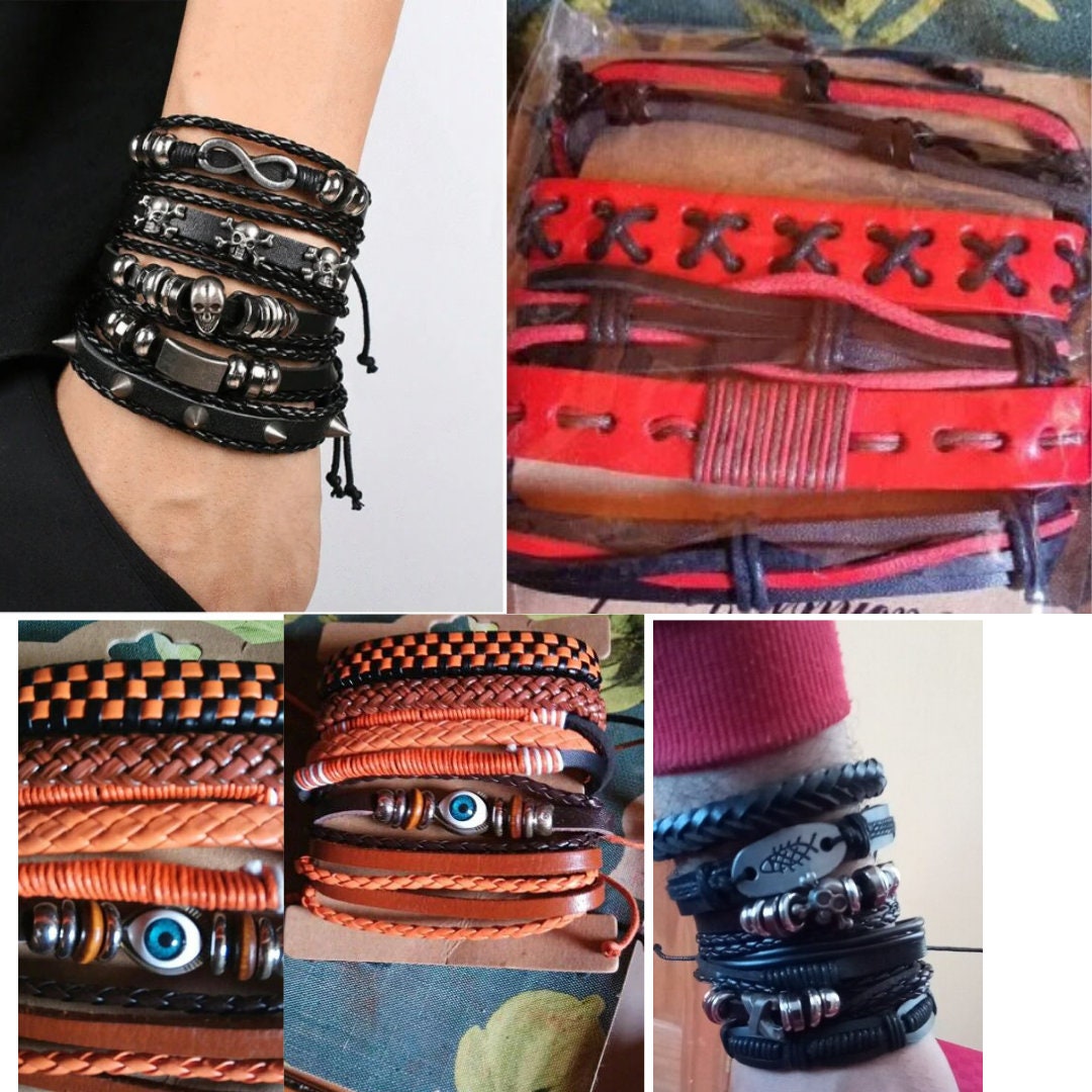 Leather Bracelet Set