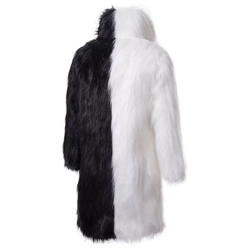 Fur Jacket Black White