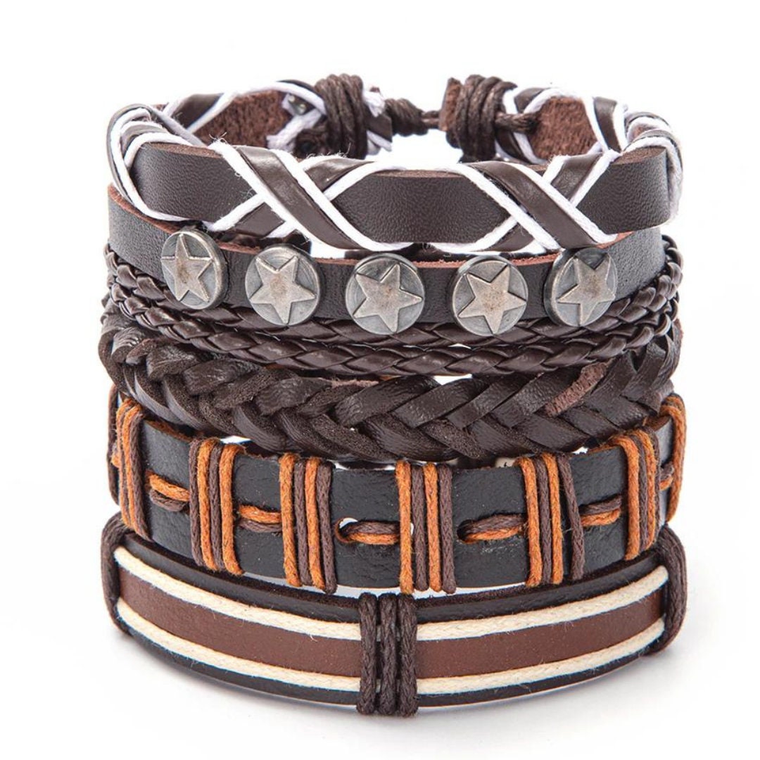 Leather Bracelet Set