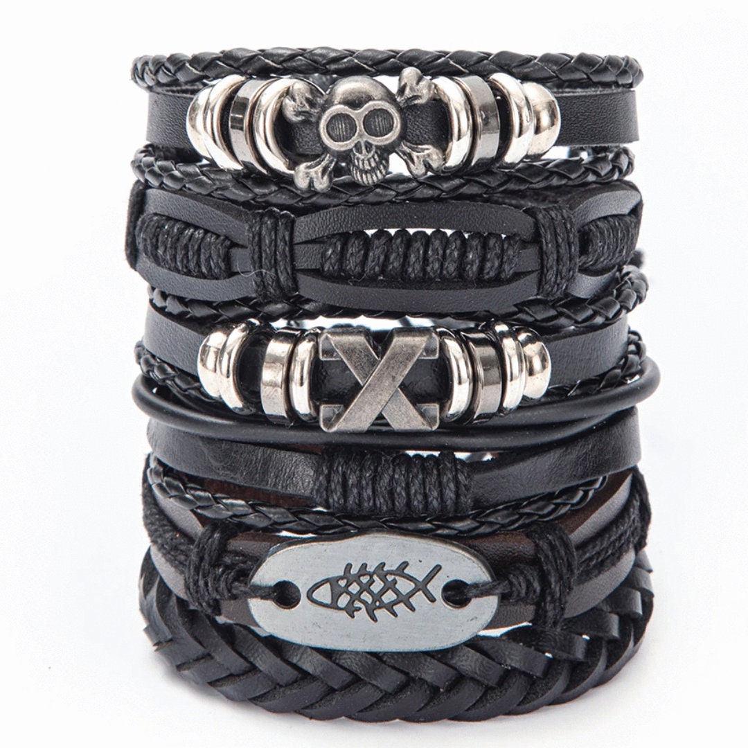 Leather Bracelet Set