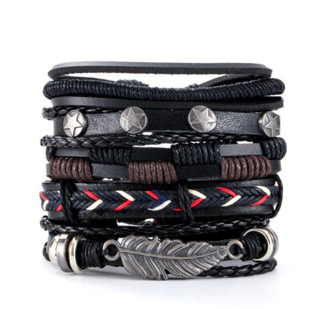 Leather Bracelet Set