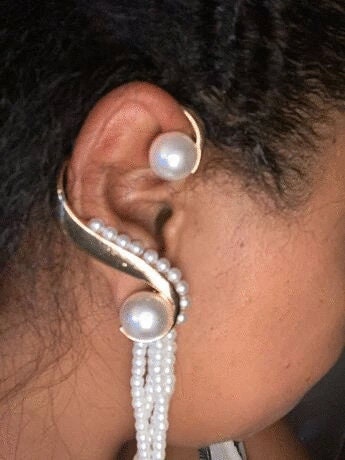 Pearl Boho Bridal Ear Wrap