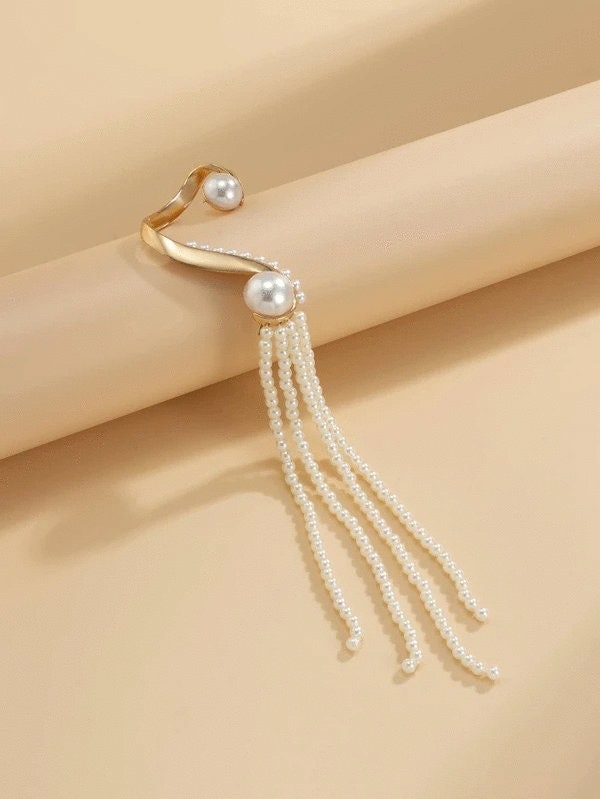 Pearl Boho Bridal Ear Wrap