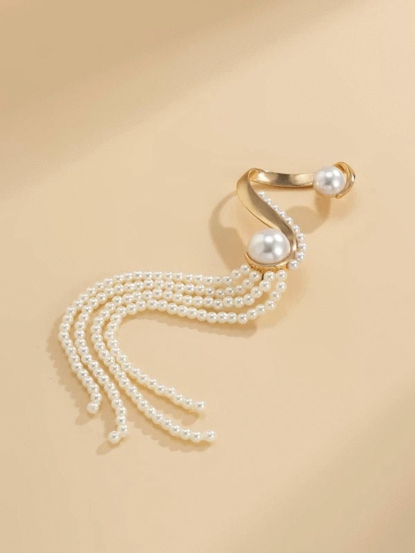 Pearl Boho Bridal Ear Wrap