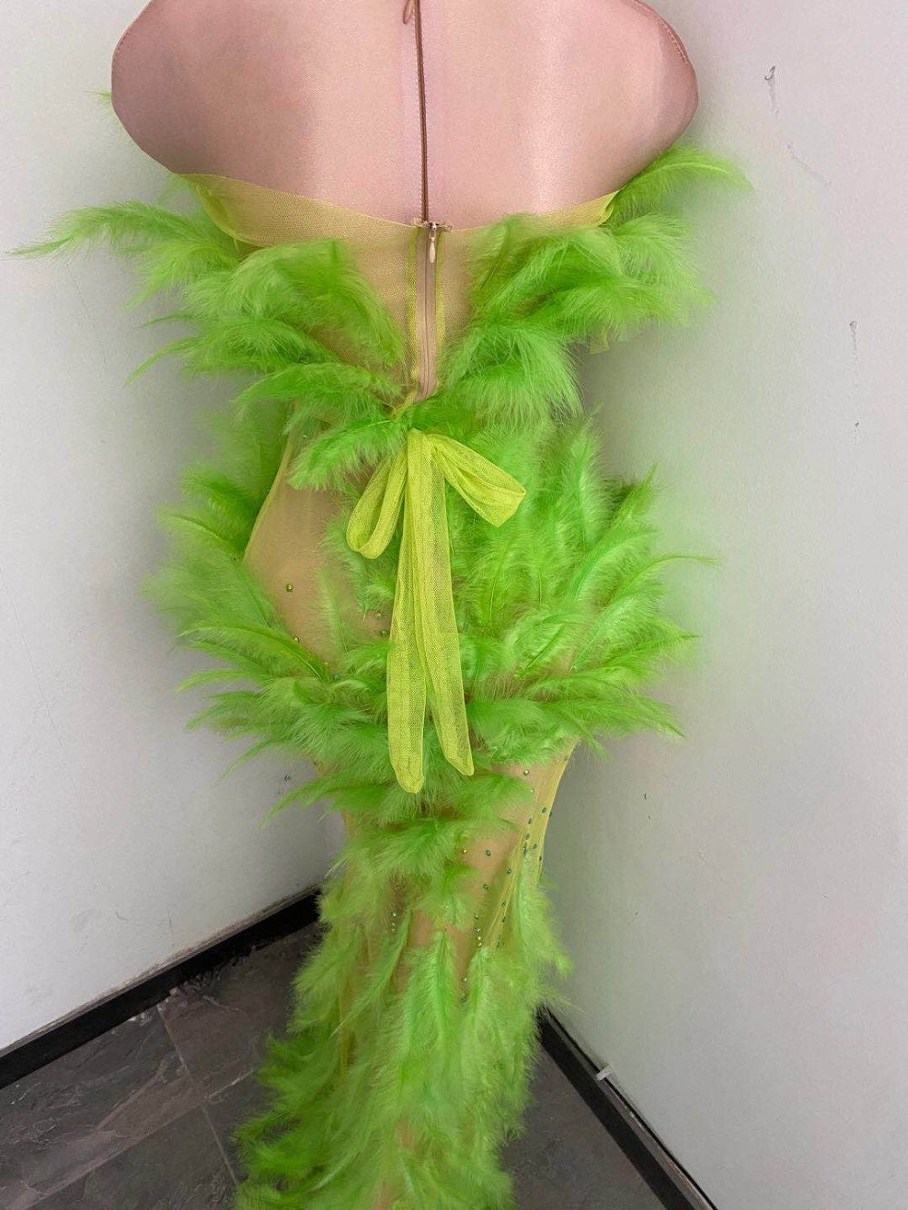 Feather Green Dress