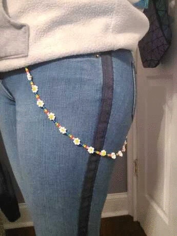 Daisy Flower Beaded Chain Belt