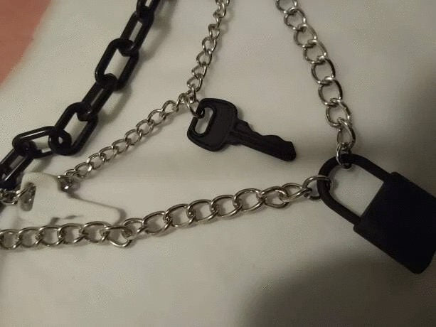 Chain Safety Pin Keys Pendant Necklace